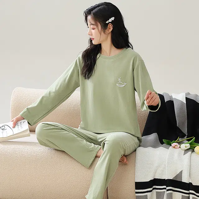 俏霓桐 清新可爱甜美休闲舒适加磨毛德绒厚家居服睡衣套装 女 图色