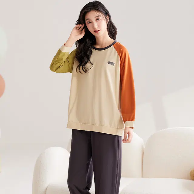 俏霓桐 可爱甜美休闲舒适可外穿家居服睡衣套装 女 图色