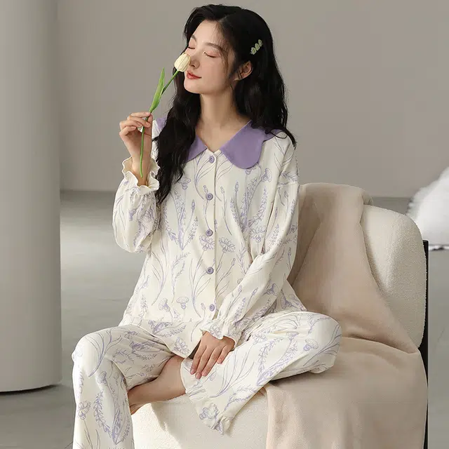 俏霓桐 开衫可爱甜美休闲舒适家居服睡衣套装 女款 图色