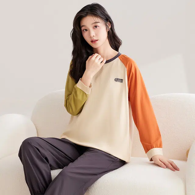 俏霓桐 可爱甜美休闲舒适可外穿家居服睡衣套装 女 图色