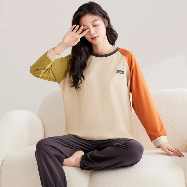 俏霓桐 可爱甜美休闲舒适可外穿家居服睡衣套装 女 图色