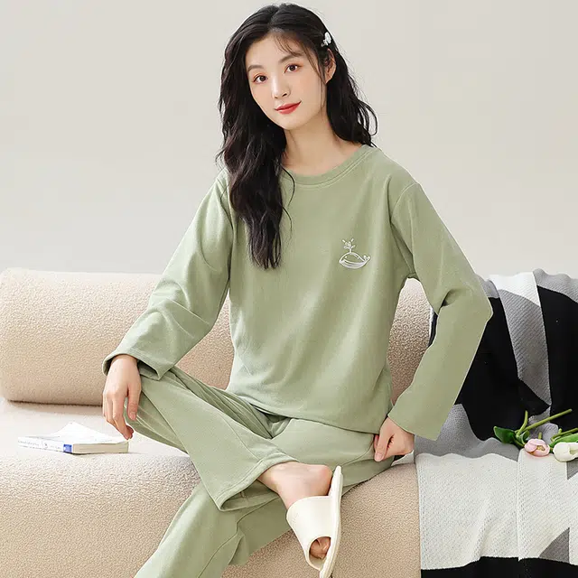 俏霓桐 清新可爱甜美休闲舒适加磨毛德绒厚家居服睡衣套装 女 图色