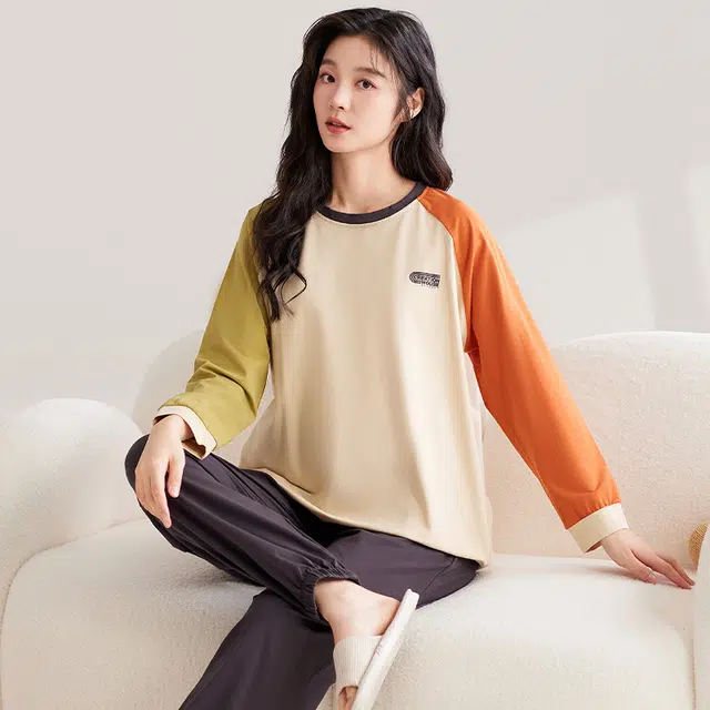 俏霓桐 可爱甜美休闲舒适可外穿家居服睡衣套装 女 图色