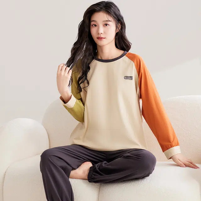 俏霓桐 可爱甜美休闲舒适可外穿家居服睡衣套装 女 图色