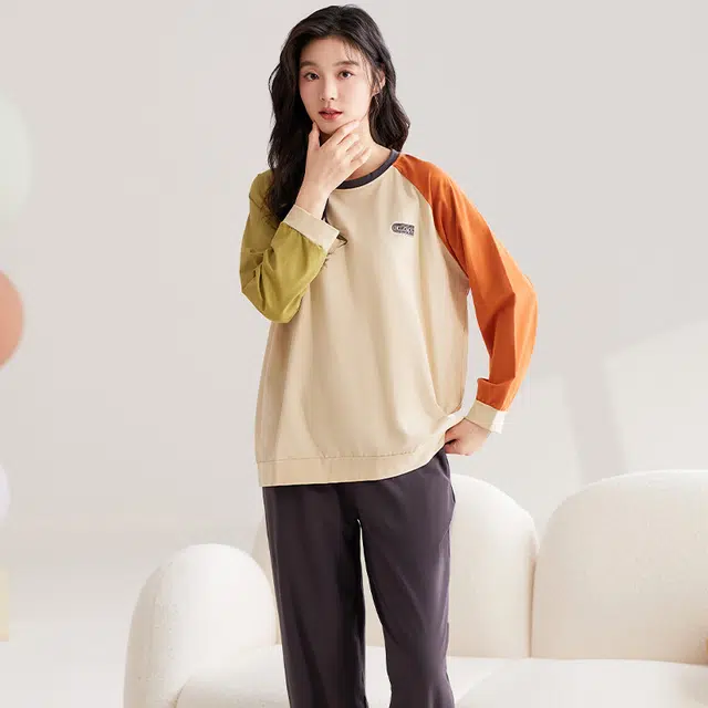 俏霓桐 可爱甜美休闲舒适可外穿家居服睡衣套装 女 图色