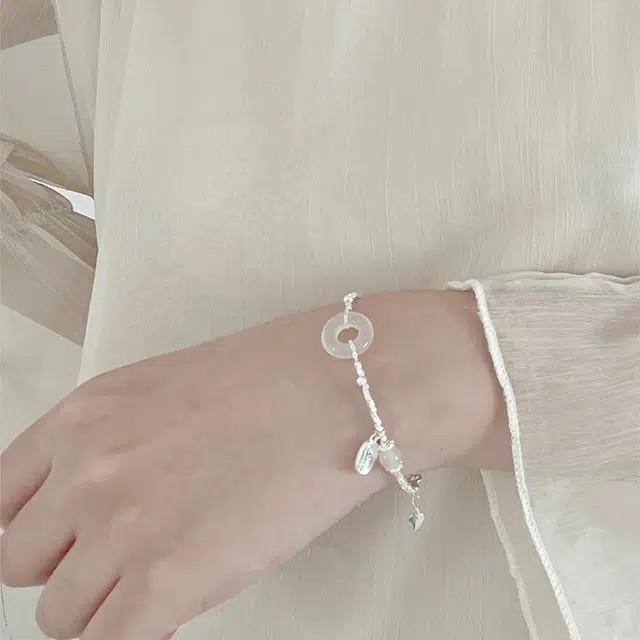 【S925银&碎碎冰平安扣】 雅谷 碎银几两 新中式福牌 福气转运珠 高级时尚百搭 礼盒告白甜蜜#好运天然 玉髓 手链 女款
