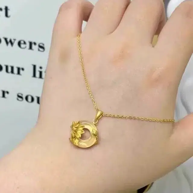 雅谷 荷塘月色好运莲莲平安扣 学习事业上岸 平安好运 新中式国风小众招财纳福转运轻奢 温文尔雅气质 玉髓 玉石项链 女款