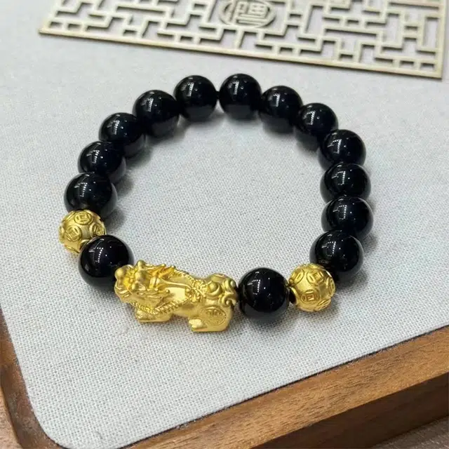 雅谷 招财貔貅 八方来财 平安 新中式国潮百搭复古盘完绕指柔 财运滚滚 文玩十二生肖本命年吞金兽转运珠 菩提根 手串 男女同款情侣款