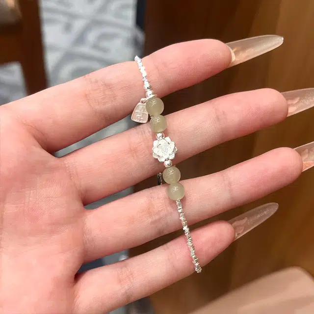 雅谷 福运莲莲 碎银几两 转运莲花 新中式 两世欢 喜乐平安转运珠 顺意时尚小众百搭温柔手饰 表白礼盒#好运 琉璃 手链 女款