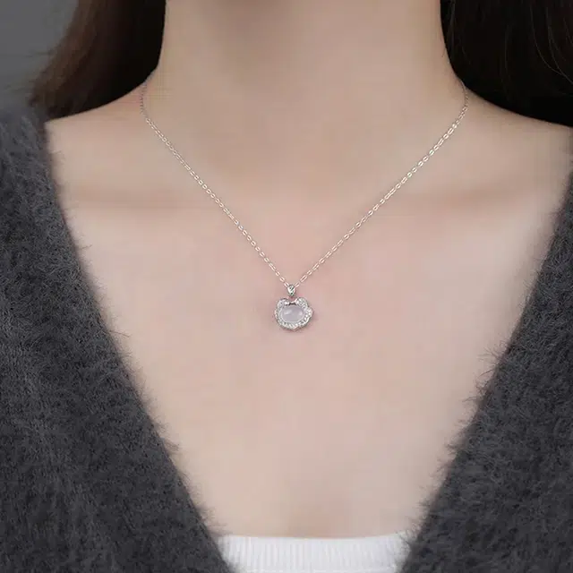 【S999足银&福气平安锁】 雅谷 新中式如意锁 国潮轻奢气质优雅锁骨链 温柔浪漫 清透冰润天然 玉髓 项链 女款