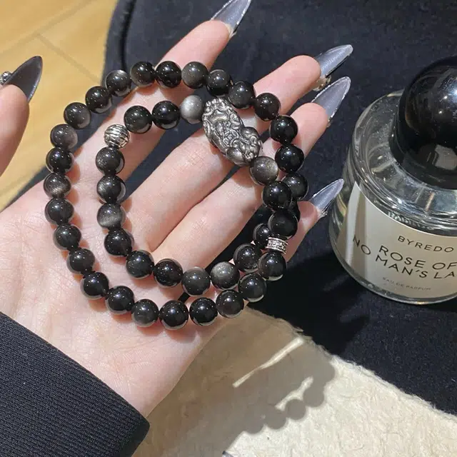 【貔貅】 雅谷 霸气瑞兽吞金兽 祥瑞十二生肖本命年招财进宝 国潮复古转运珠 增强能量百搭珠串#好运天然 黑曜石 手串 男女同款情侣款