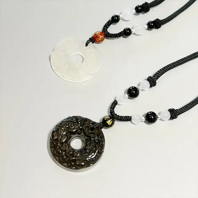 【否极泰来&貔貅招财】 雅谷 新中式国潮 瑞兽吞金兽平安扣 六字箴言转运珠 吉祥如意上岸转运 小众礼盒天然 玉髓 项链 男女同款情侣款