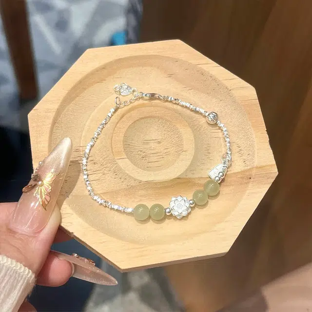 雅谷 福运莲莲 碎银几两 转运莲花 新中式 两世欢 喜乐平安转运珠 顺意时尚小众百搭温柔手饰 表白礼盒#好运 琉璃 手链 女款