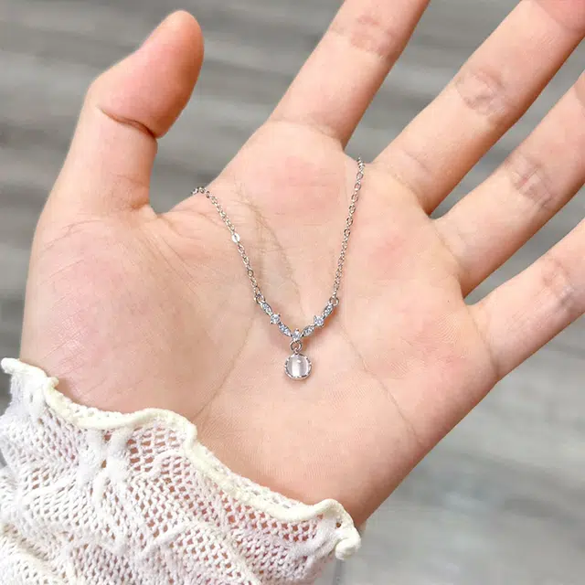 【S999足银&闪耀连理枝】 雅谷 岁岁平安 穗穗平安 爆闪紫藤花锁骨链 小众时尚清冷高级 百搭显白气质优雅 表白礼盒 玉髓 项链 女款