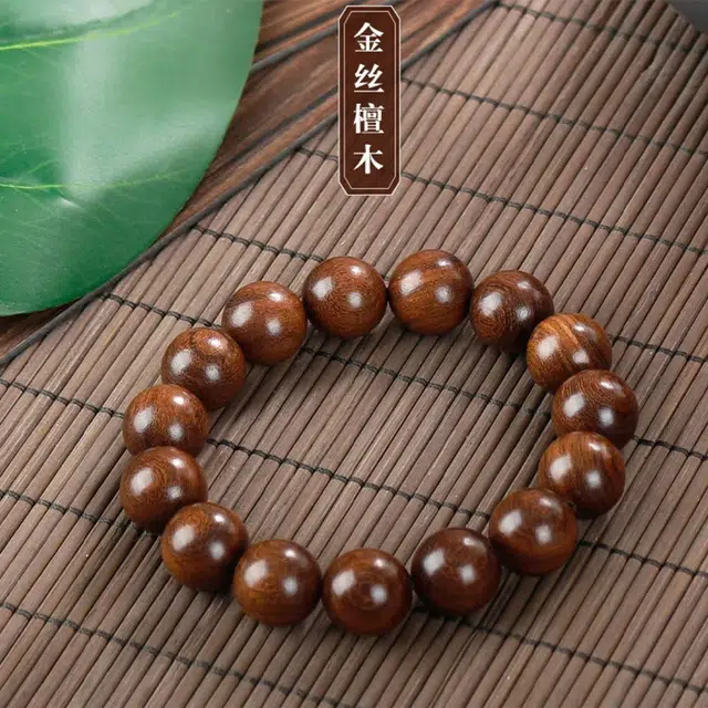 雅谷 平安 国风新中式招财时来运转灵隐寒山寺小众文玩佛珠念珠转运站 金丝檀木 手串 男女同款情侣款