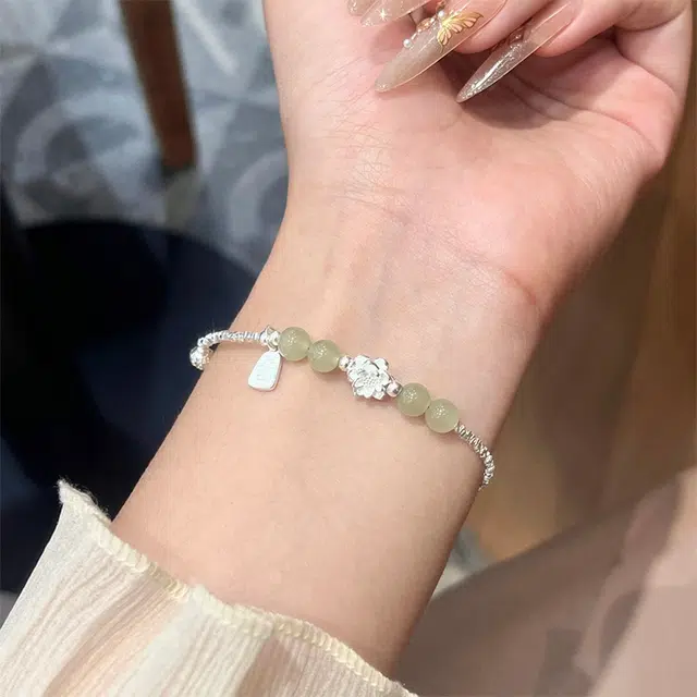 雅谷 福运莲莲 碎银几两 转运莲花 新中式 两世欢 喜乐平安转运珠 顺意时尚小众百搭温柔手饰 表白礼盒#好运 琉璃 手链 女款