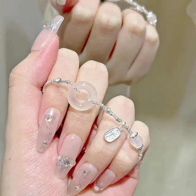 【S925银&碎碎冰平安扣】 雅谷 碎银几两 新中式福牌 福气转运珠 高级时尚百搭 礼盒告白甜蜜#好运天然 玉髓 手链 女款