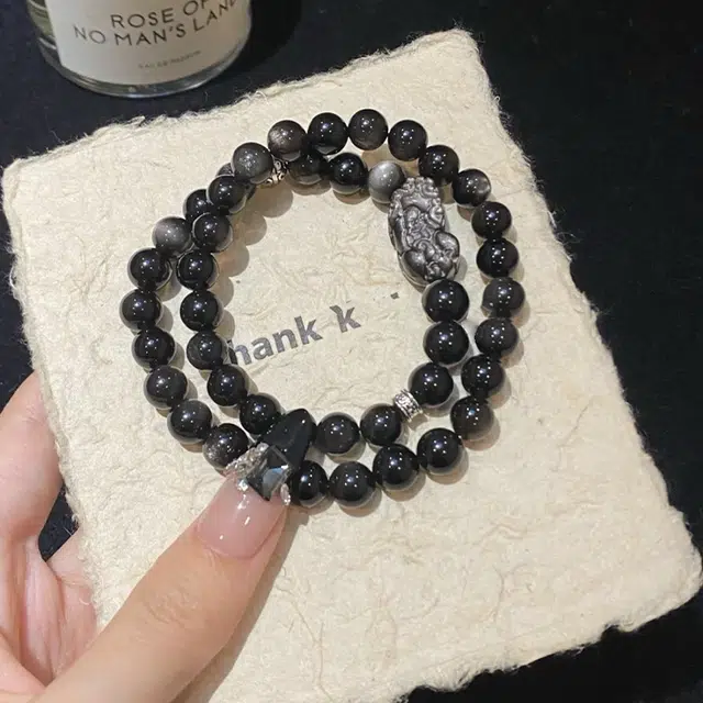 【貔貅】 雅谷 霸气瑞兽吞金兽 祥瑞十二生肖本命年招财进宝 国潮复古转运珠 增强能量百搭珠串#好运天然 黑曜石 手串 男女同款情侣款