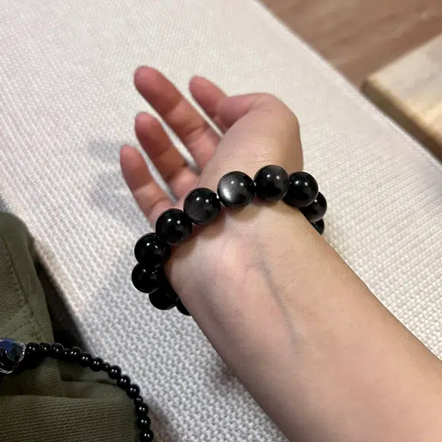 雅谷 国潮转运珠  新中式复古佛珠 高级感 灿烂星河闪耀灵动学生大气 黑曜石 手串 男女同款情侣款
