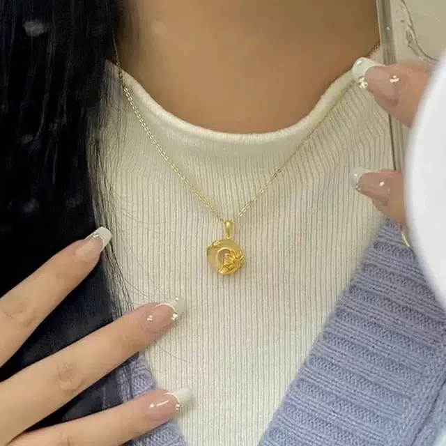 雅谷 荷塘月色好运莲莲平安扣 学习事业上岸 平安好运 新中式国风小众招财纳福转运轻奢 温文尔雅气质 玉髓 玉石项链 女款