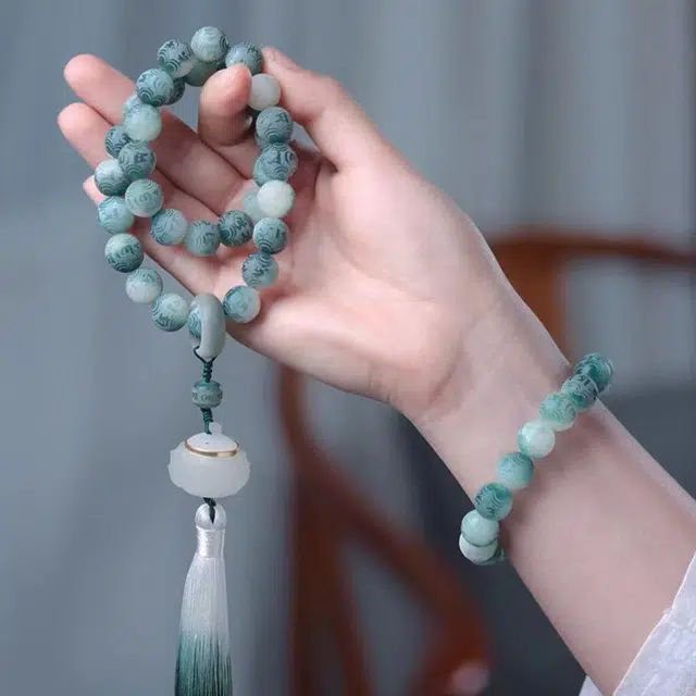 雅谷 九离火六字真言国潮复古佛珠念珠 菩提根 手串 男女同款情侣款