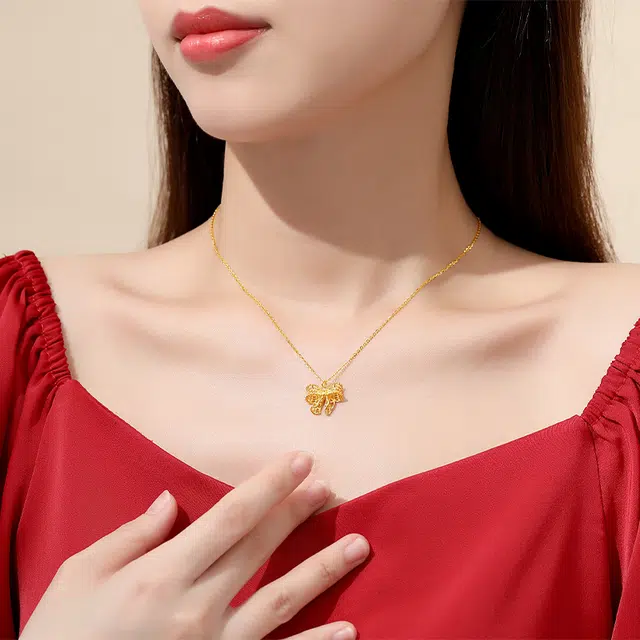 中国黄金 珍·如金 镂空蝴蝶 极简小众设计轻奢高级感 黄金 按克计价 项链 女款