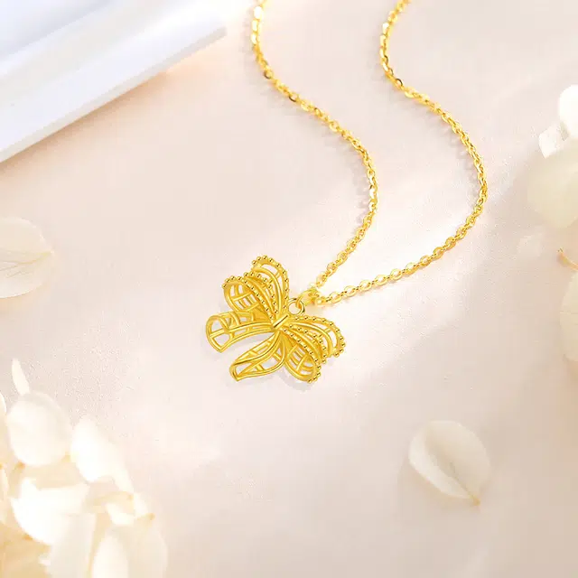 中国黄金 珍·如金 镂空蝴蝶 极简小众设计轻奢高级感 黄金 按克计价 项链 女款