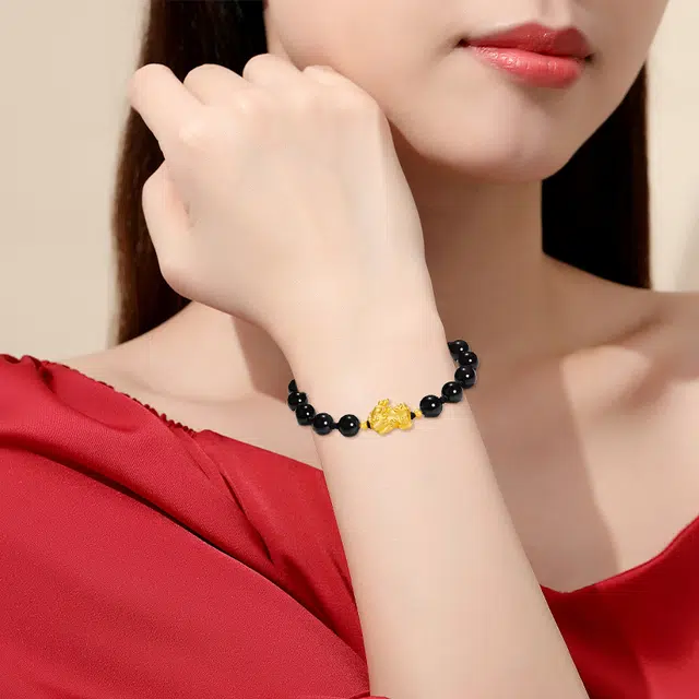 中国黄金 珍·如金 财源貔貅 招财纳福吉祥顺意 足金 一口价 手链 男女同款情侣款