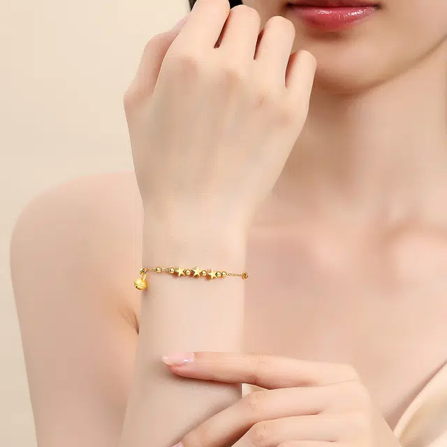 中国黄金 珍·如金 星辰铃铛 梦幻爱恋 甜蜜饰爱 足金 一口价 手链 女款