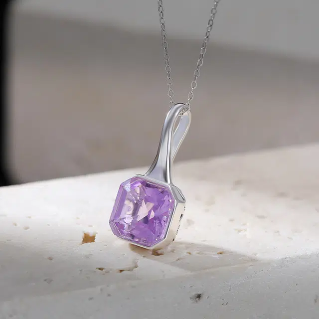 中国黄金 珍·如金 紫罗兰小方糖 简约气质百搭 精致高级感#好运天然 紫水晶 项链 女款