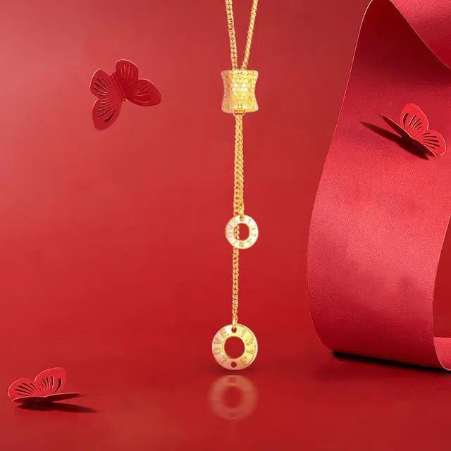珍·如金 时尚小众高级转运小蛮腰 足金 黄金项链 女款