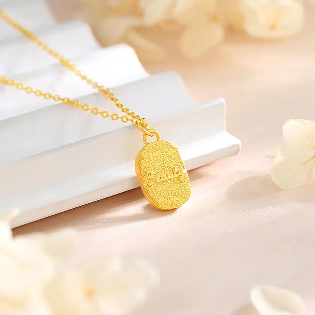 中国黄金 珍·如金 灼灼桃花 甜美花朵桃你欢心 足金 一口价 黄金项链 女款