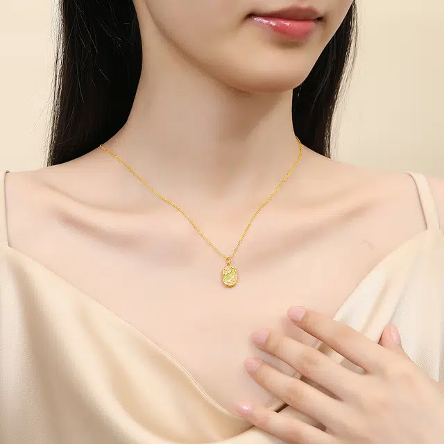 中国黄金 珍·如金 灼灼桃花 甜美花朵桃你欢心 足金 一口价 黄金项链 女款