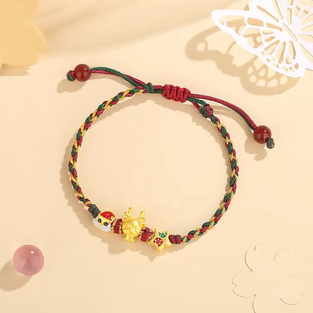 中国黄金 珍·如金 圣诞雪花麋鹿 浪漫精致轻奢百搭小清新 圣诞赠礼 足金 一口价 手链 女款