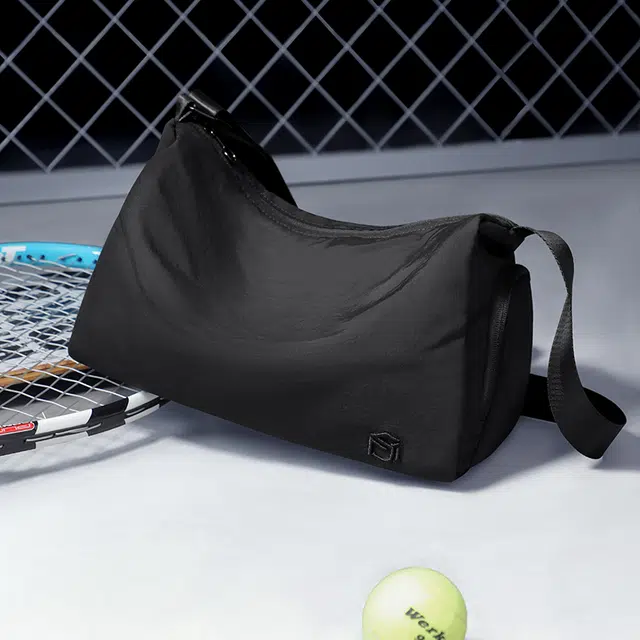 Mashalanti Nylon Shoulder Bag Black Khaki