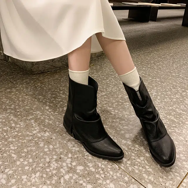 头层牛皮牛皮 复古时尚 个性潮流百搭 短靴 女款