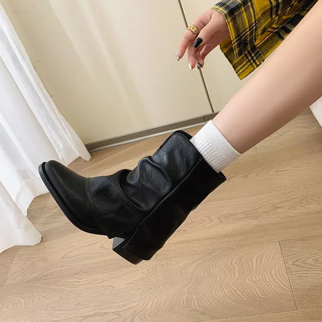 头层牛皮牛皮 复古时尚 个性潮流百搭 短靴 女款