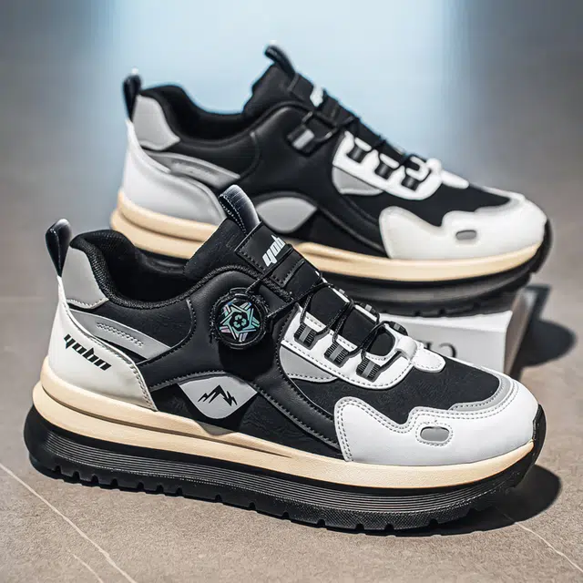 复古港风旋钮设计厚底增高时尚百搭户外运动日常通勤阿甘鞋 老爹鞋 男款