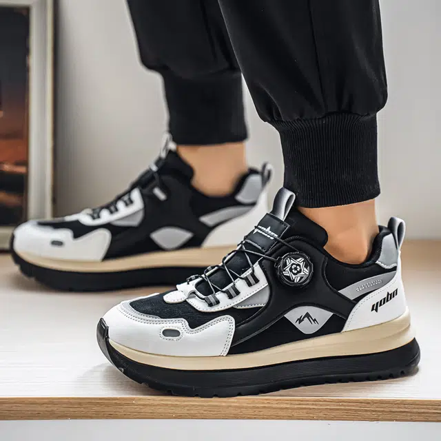 复古港风旋钮设计厚底增高时尚百搭户外运动日常通勤阿甘鞋 老爹鞋 男款