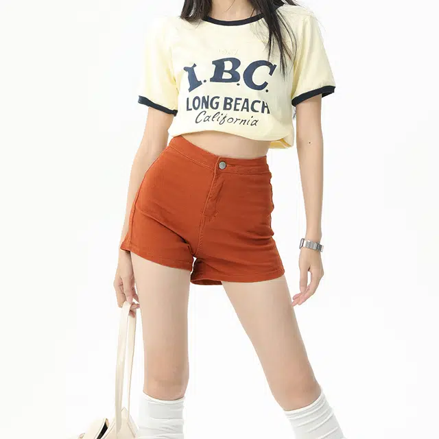 依钗 美式辣妹风超弹舒适百搭休闲热裤时尚牛仔短裤 女款