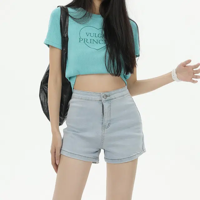 依钗 美式辣妹风超弹舒适百搭休闲热裤时尚牛仔短裤 女款