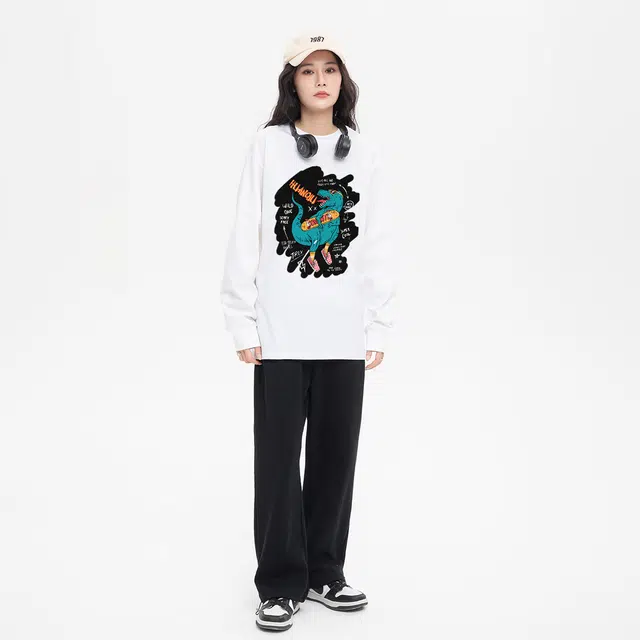 HUANQIU Oversize Cartoon Dinosaur Tee