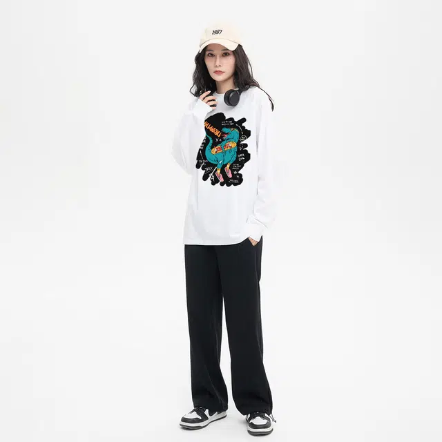HUANQIU Oversize Cartoon Dinosaur Tee