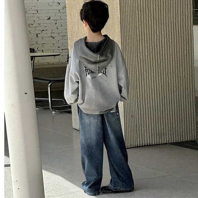 熊猫圆圆牛仔裤 时尚美式复古潮牌弯刀裁剪休闲