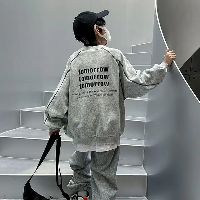 熊猫圆圆 童装 男童卫衣春秋装新款洋气儿童长袖打底衫男孩休闲上衣炸街潮酷