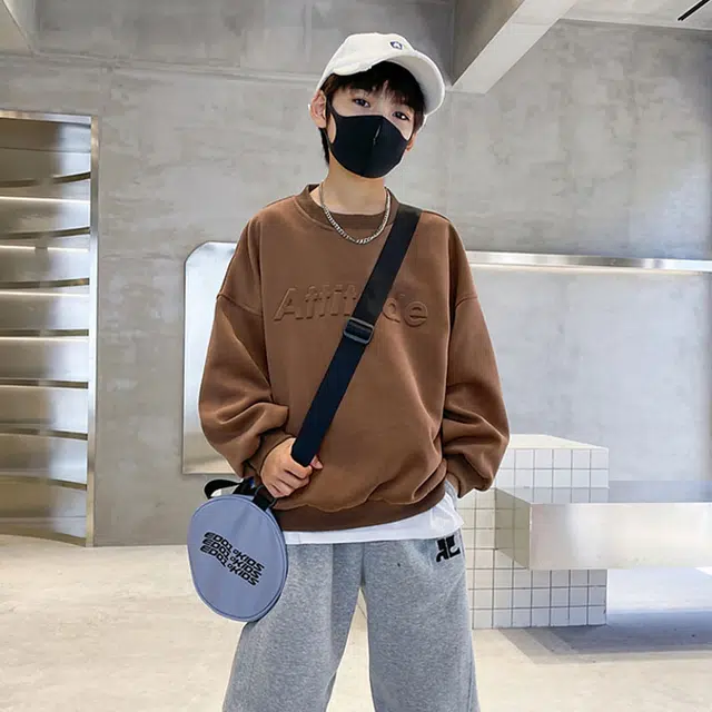 熊猫圆圆 童装 男童卫衣春秋款上衣新款韩版洋气休闲时尚儿童秋季大童秋装男孩长袖衣服