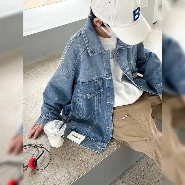 熊猫圆圆 童装 儿童装男童秋装牛仔外套新款中大童春秋款男孩上衣秋季帅气潮