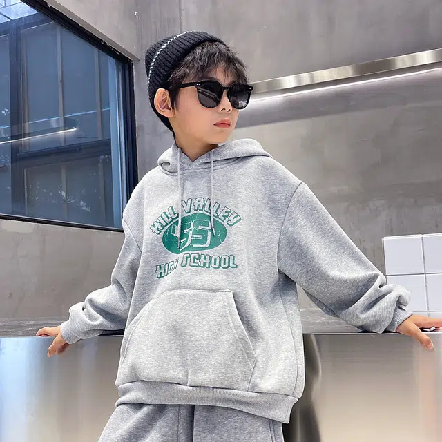 熊猫圆圆 男童卫衣春秋款上衣大童男孩加厚连帽 儿童款