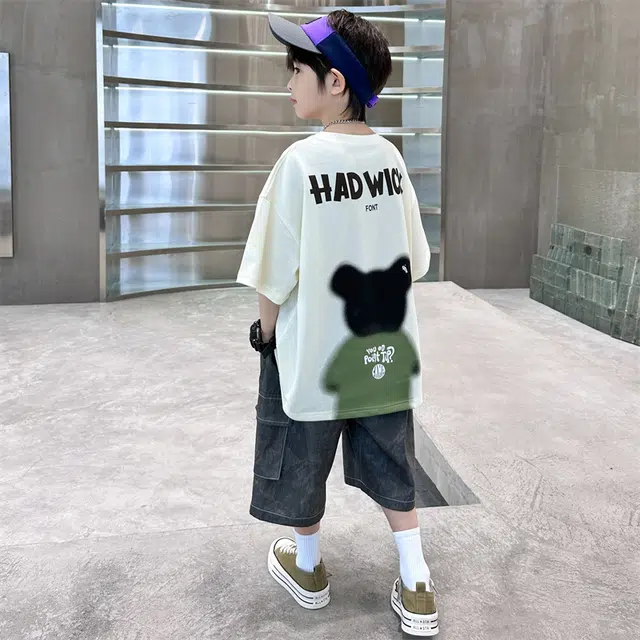熊猫圆圆休闲运动套装 时尚帅气上衣搭配舒适百搭短裤 儿童款