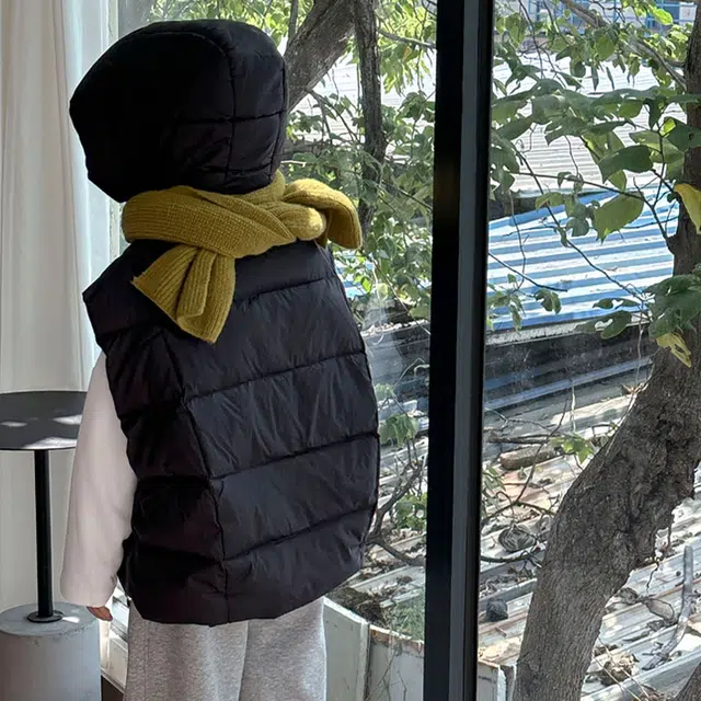 熊猫圆圆 童装 儿童连帽羽绒服马甲男女童冬季新款中大童保暖宝宝时尚背心潮